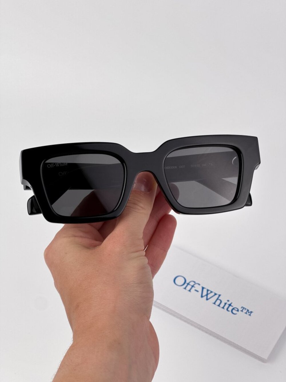 OFF-WHITE OERI008 VIRGIL 1007 BLACK SQUARE DARK GREY SUNGLASSES